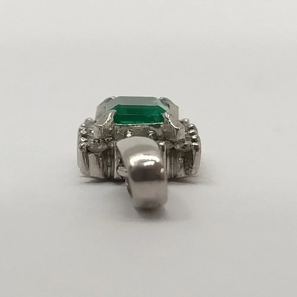 Jewelry Pendant Head Emerald 0.39ct Platinum swank - Picture 4 of 9